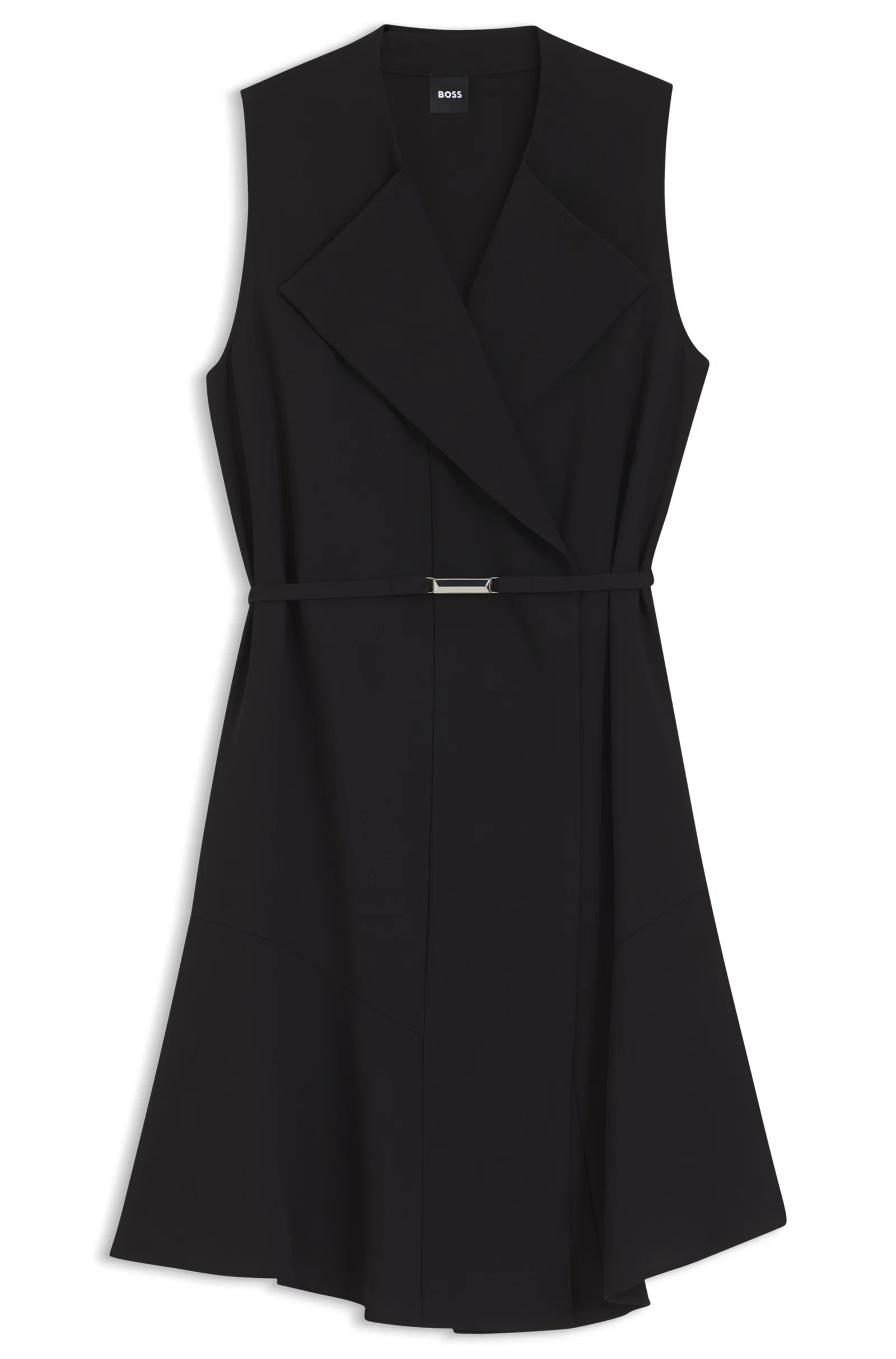Vestido Com Cinto Em Crepe Suave