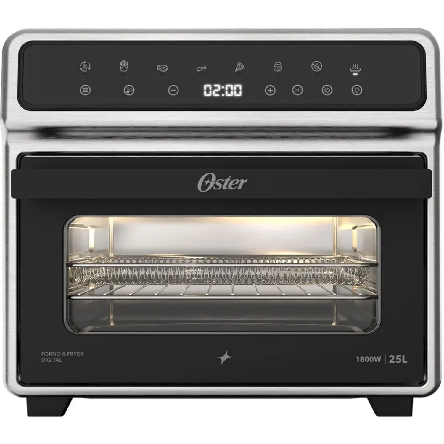 Forno Elétrico Air Fryer 2 em 1 25L Inox 220v Oster — imagem 1