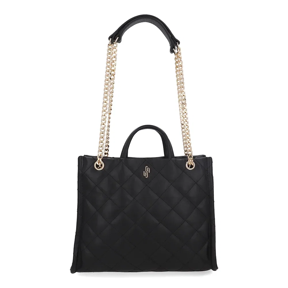 Bolsa Shopper Couro Metalassê Preto