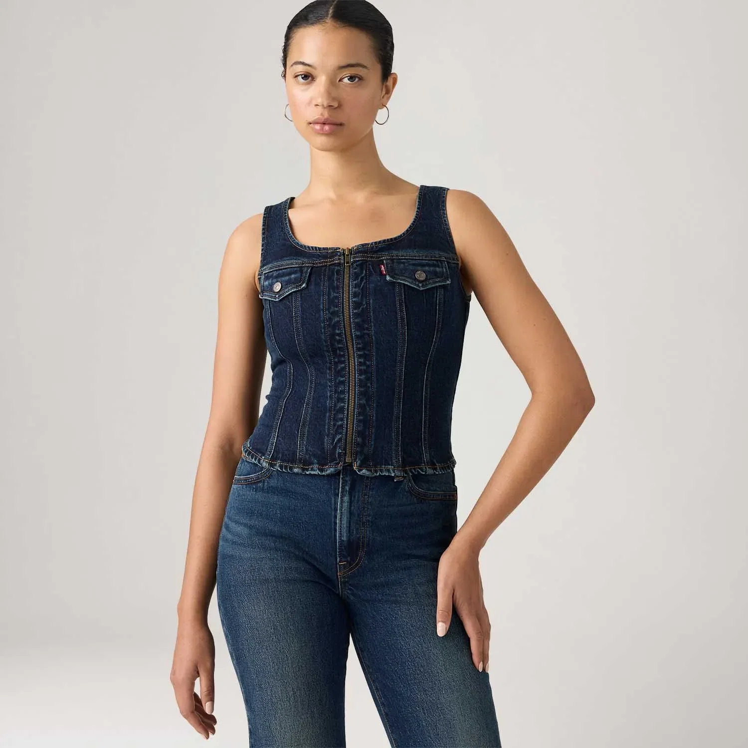 Regata Jeans Levi's® Vintage Zíp Lavagem Escura