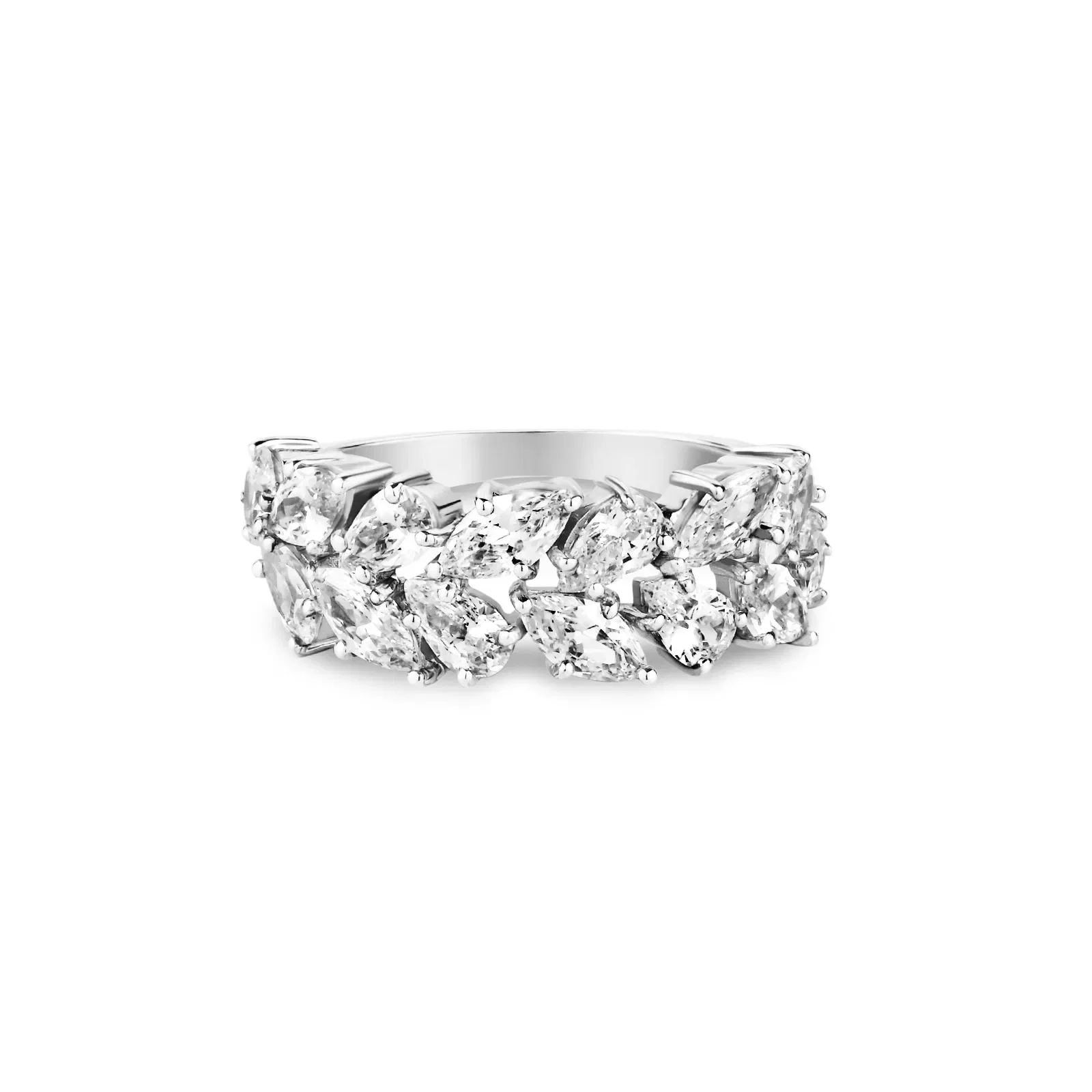 Anel Life Bride Duplo em Prata 925 com Pedras Incolores