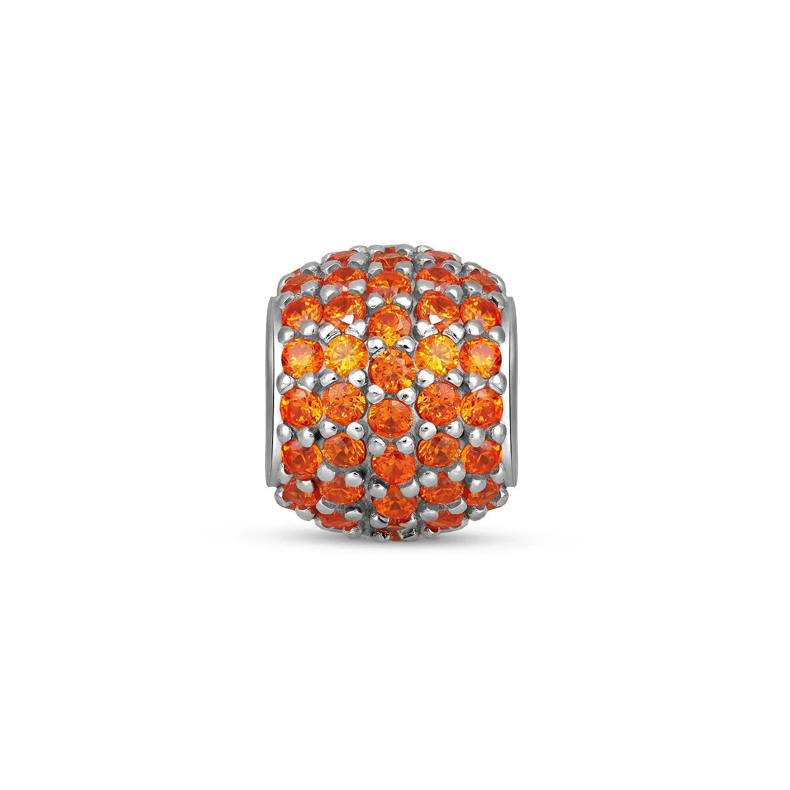 Separador Life Pavê em Prata 925 com Zircônia Laranja