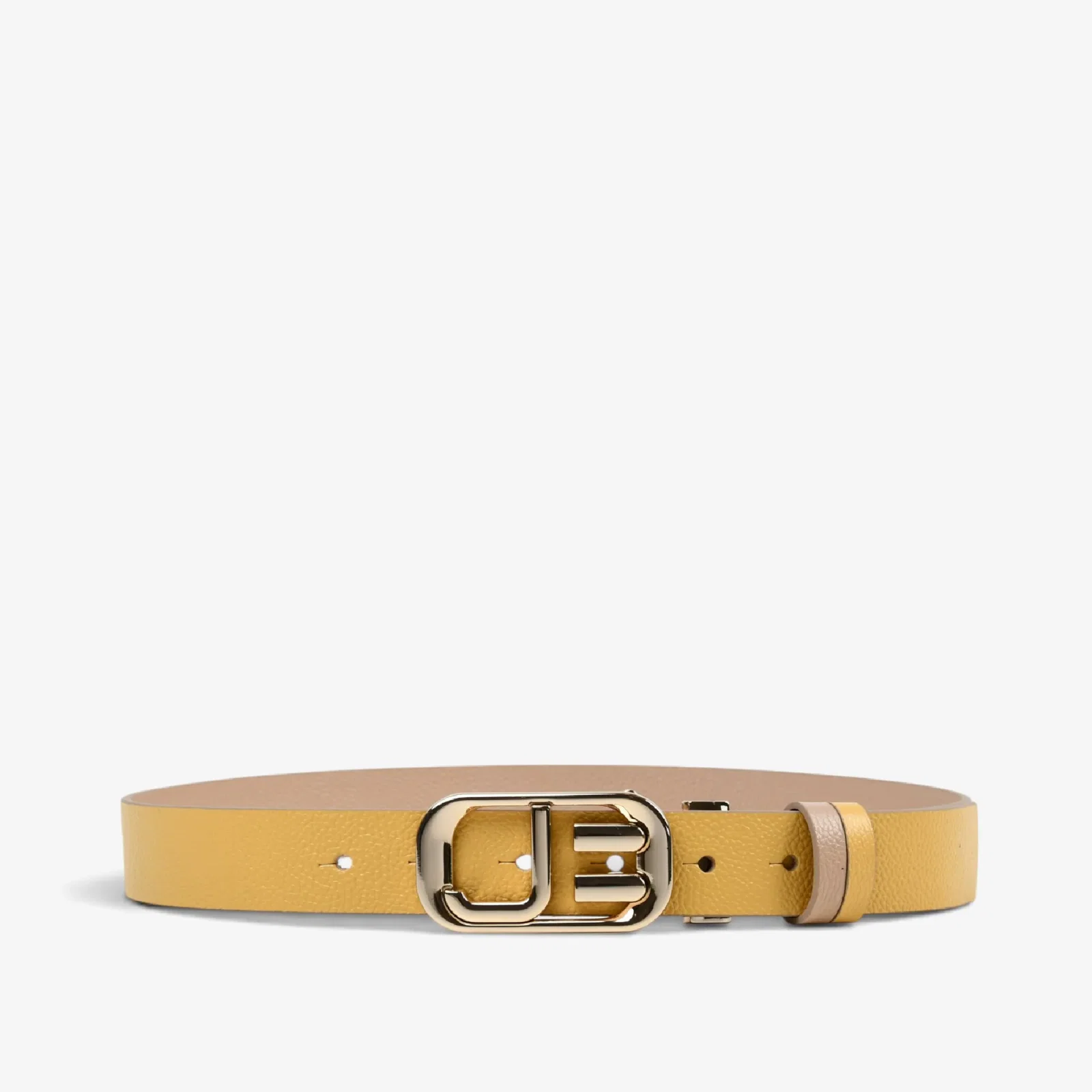 Cinto Reversivel Amarelo Solar Nude Areia Couro — imagem 1