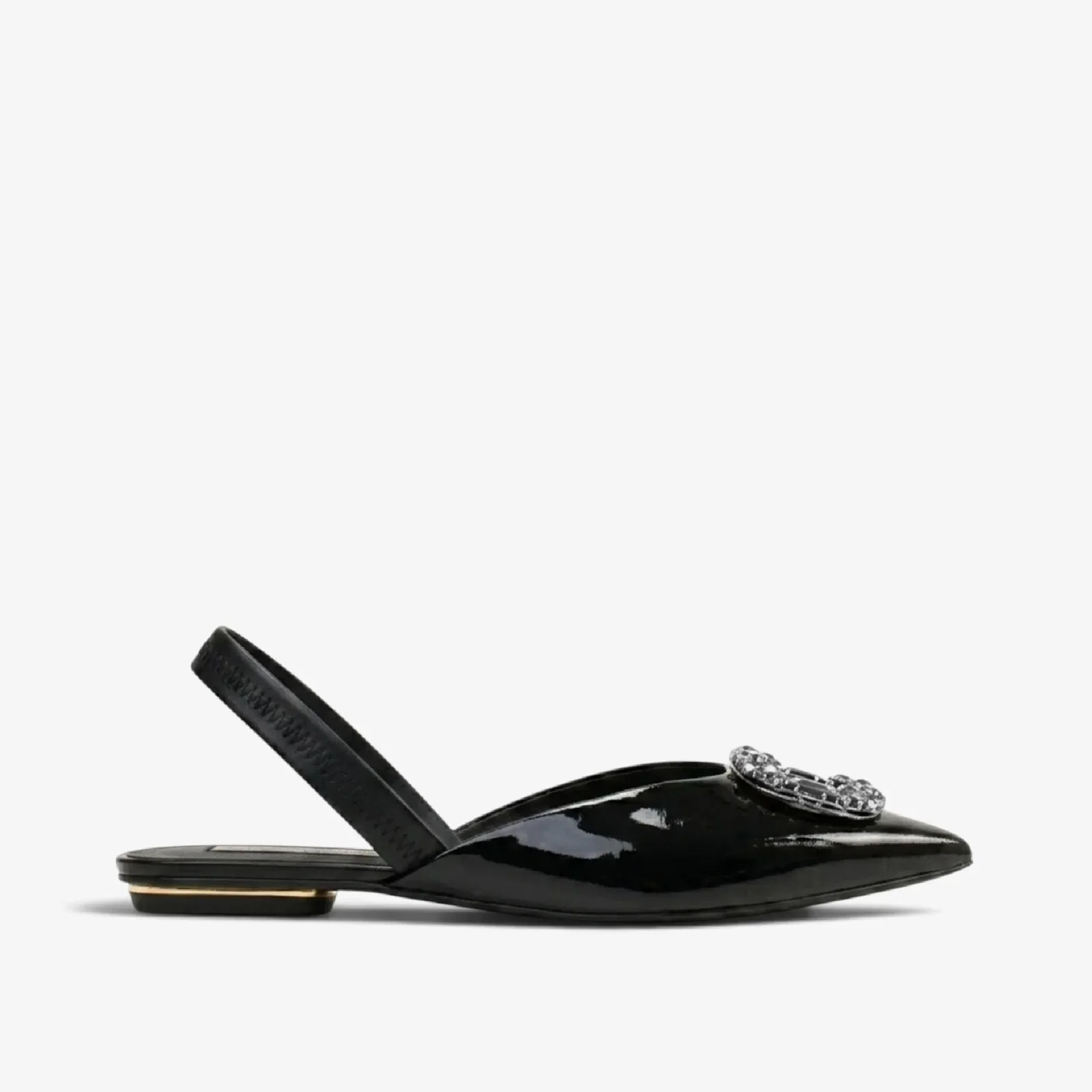Slingback Preto Verniz