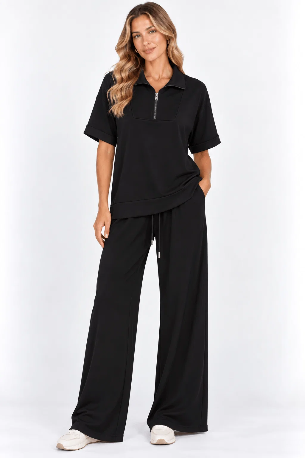 Blusa Gola Detalhe Zíper - Preto — imagem 1