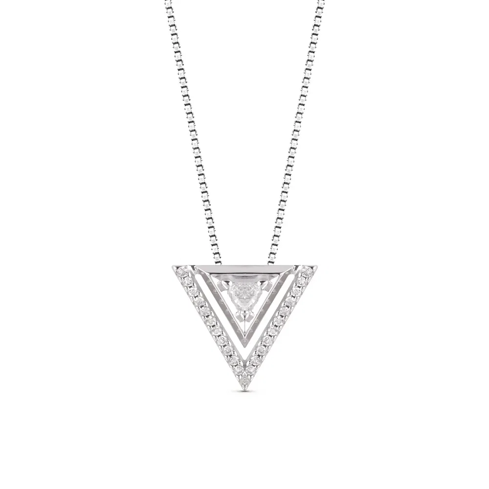 Pingente Vivara em Ouro Branco 18k com Diamantes, 14.5mm