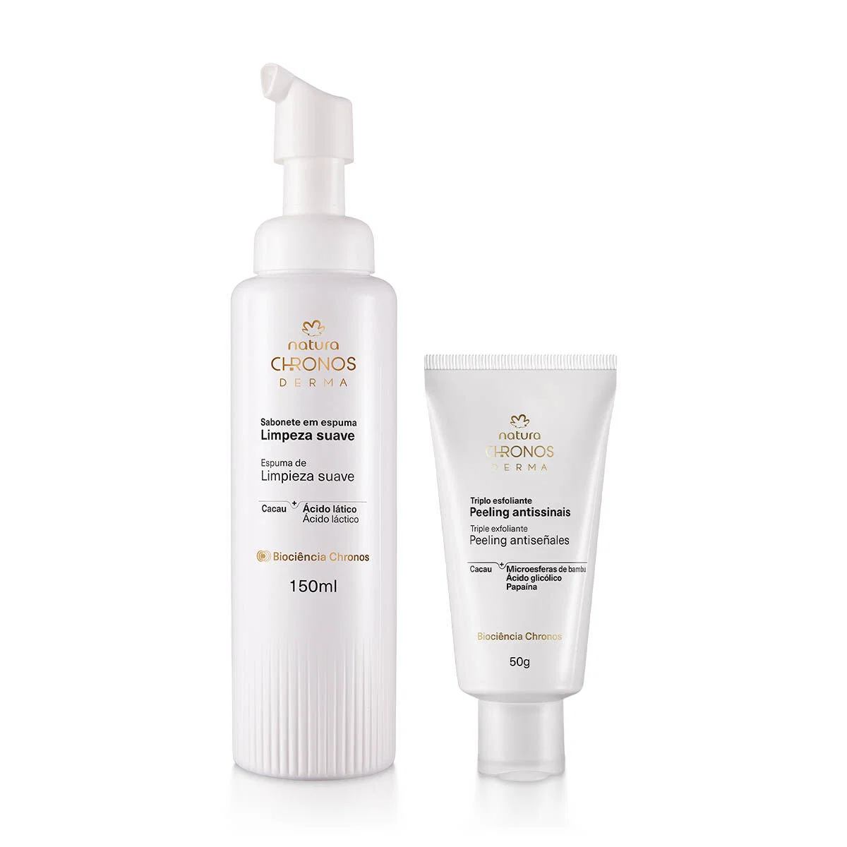 Kit Sabonete em Espuma e Triplo Esfoliante Antissinais Chronos Derma
