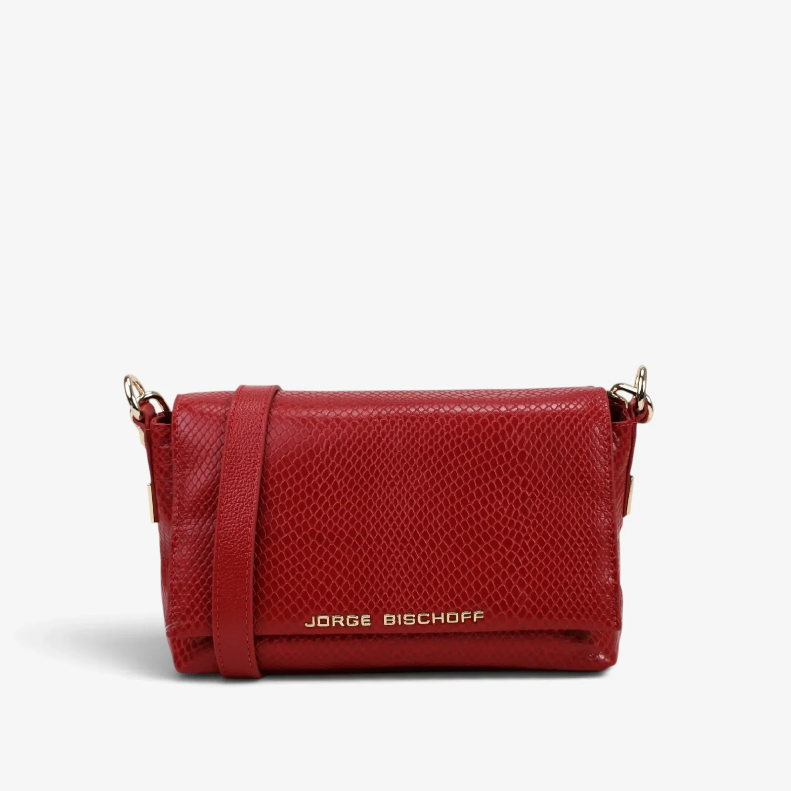 Bolsa Transversal Vermelho Couro Snake