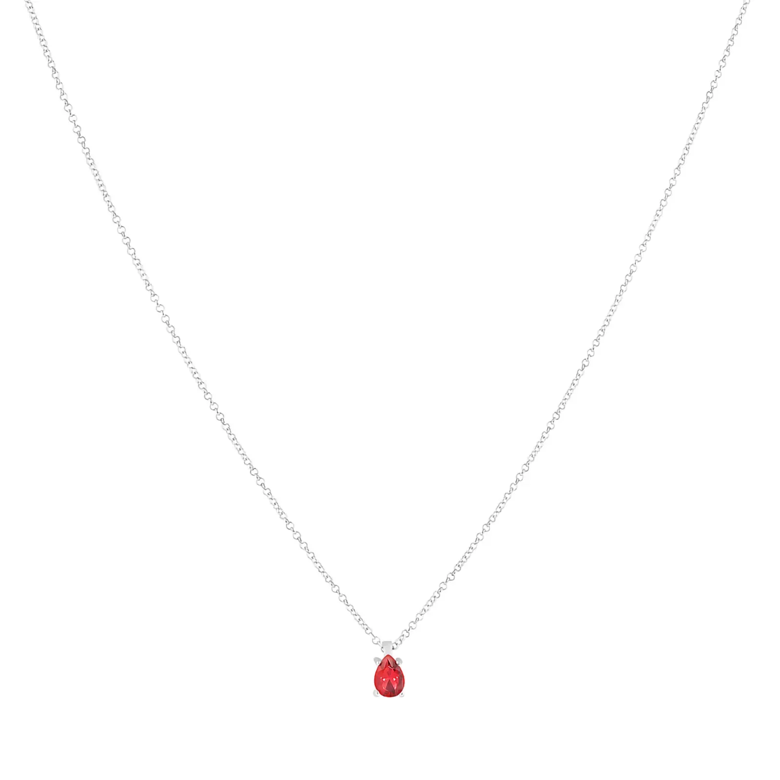 Colar Life Special II em Prata 925 com Cristal Vermelho e Pedras Incolores, 45cm — imagem 1