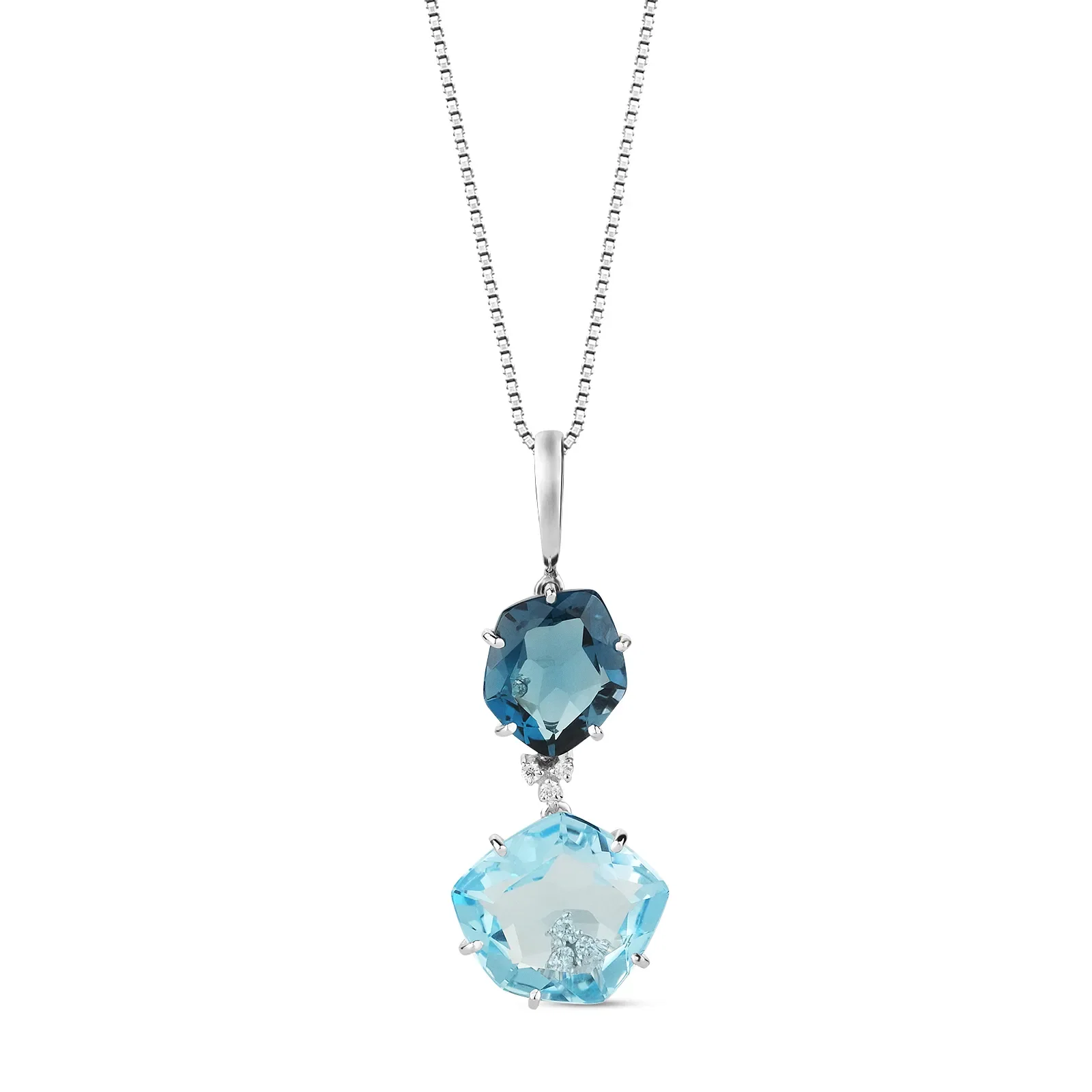 Pingente Chagall Colors em Ouro Branco 18k com Topázio London, Topázio Sky e Diamantes — imagem 1