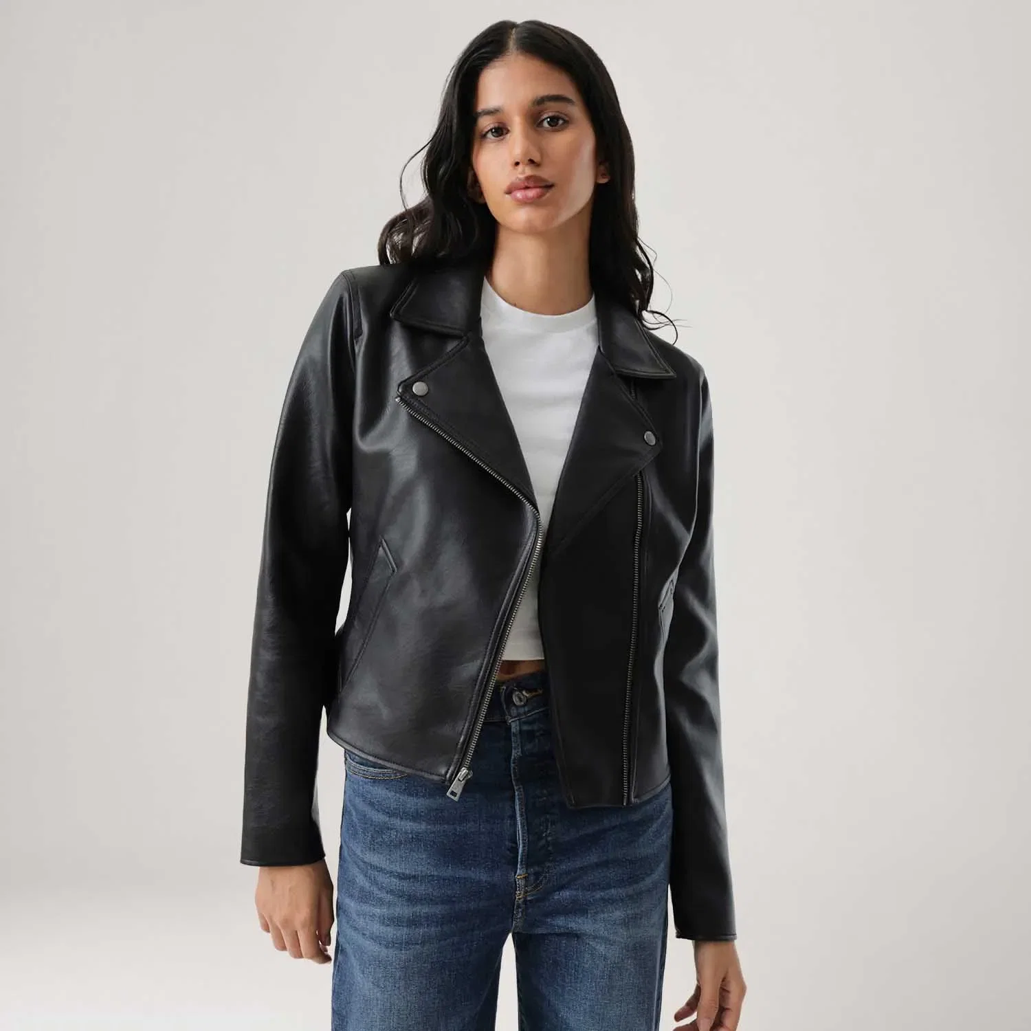 Jaqueta Couro Sintético Levi's® Giii Slim Moto Preta — imagem 1