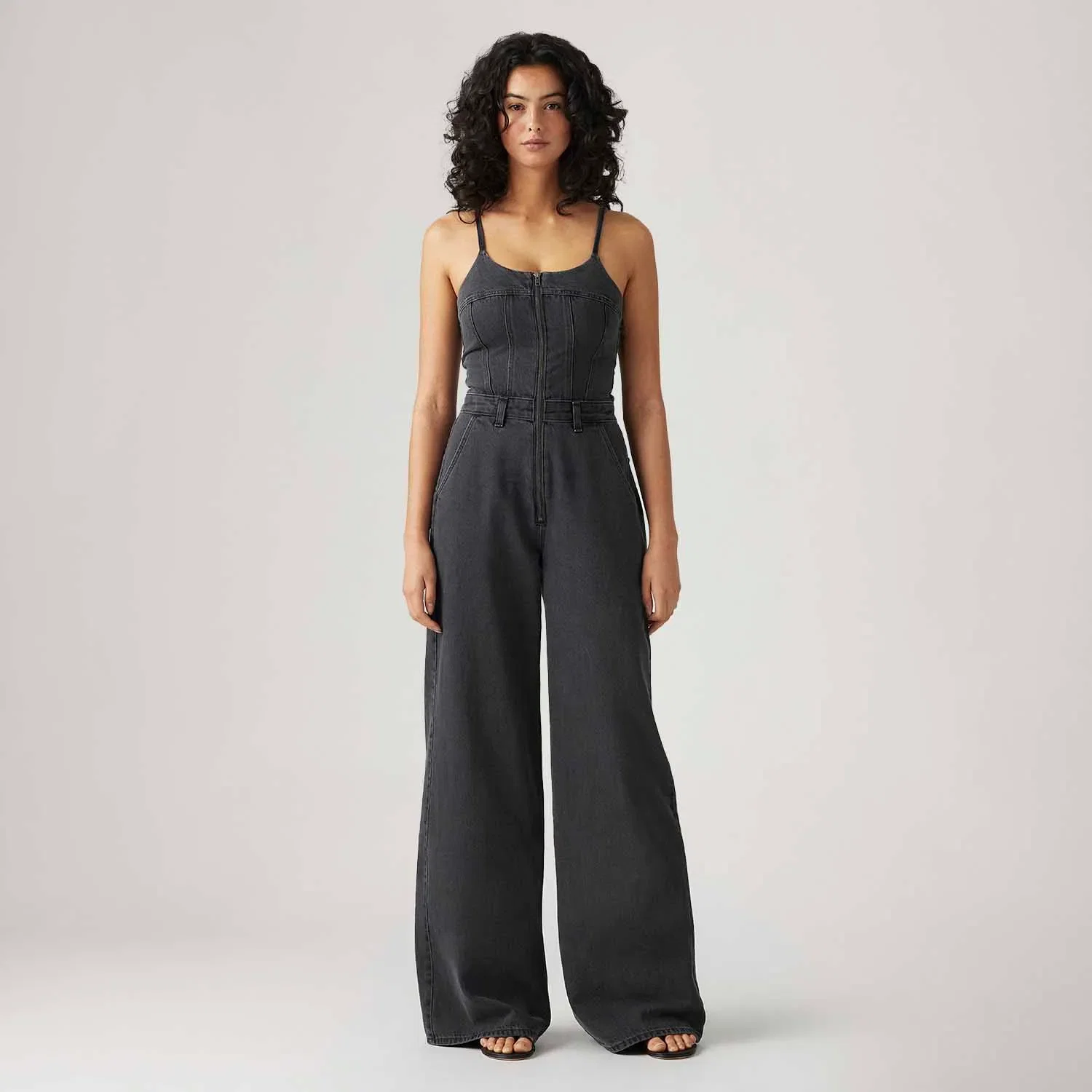 Macacão Jeans Levi's® Bustier Jumpsuit Preto — imagem 1