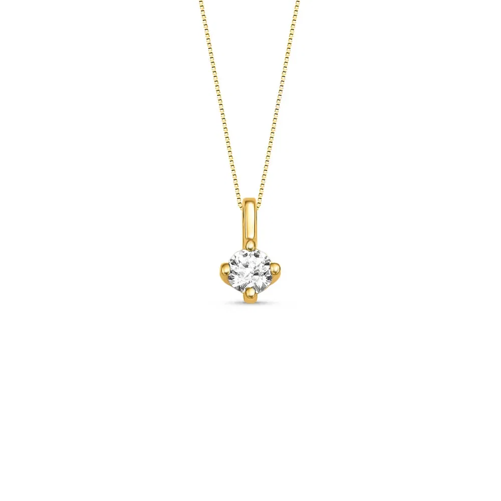 Pingente Solitário Classic em Ouro Amarelo 18k com 0,20ct de Diamante, 9.5mm — imagem 1