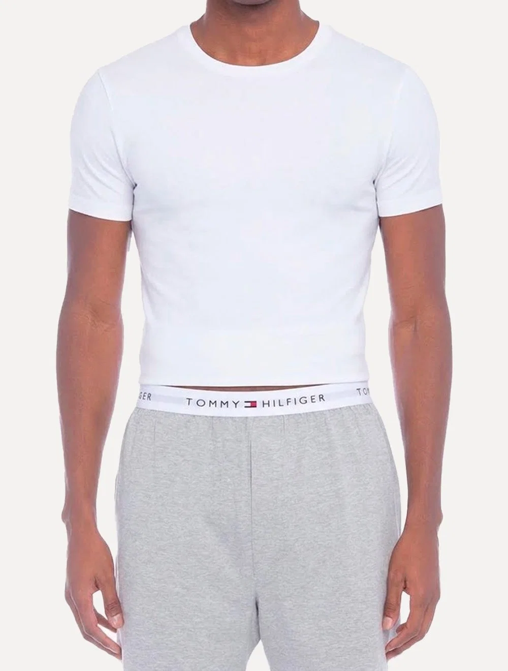 Cueca Tommy Hilfiger Masculina Box Core Knit Interlock Athletic Cinza