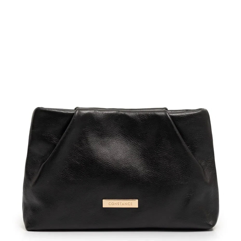 Bolsa Pequena Couro Corrente Preta