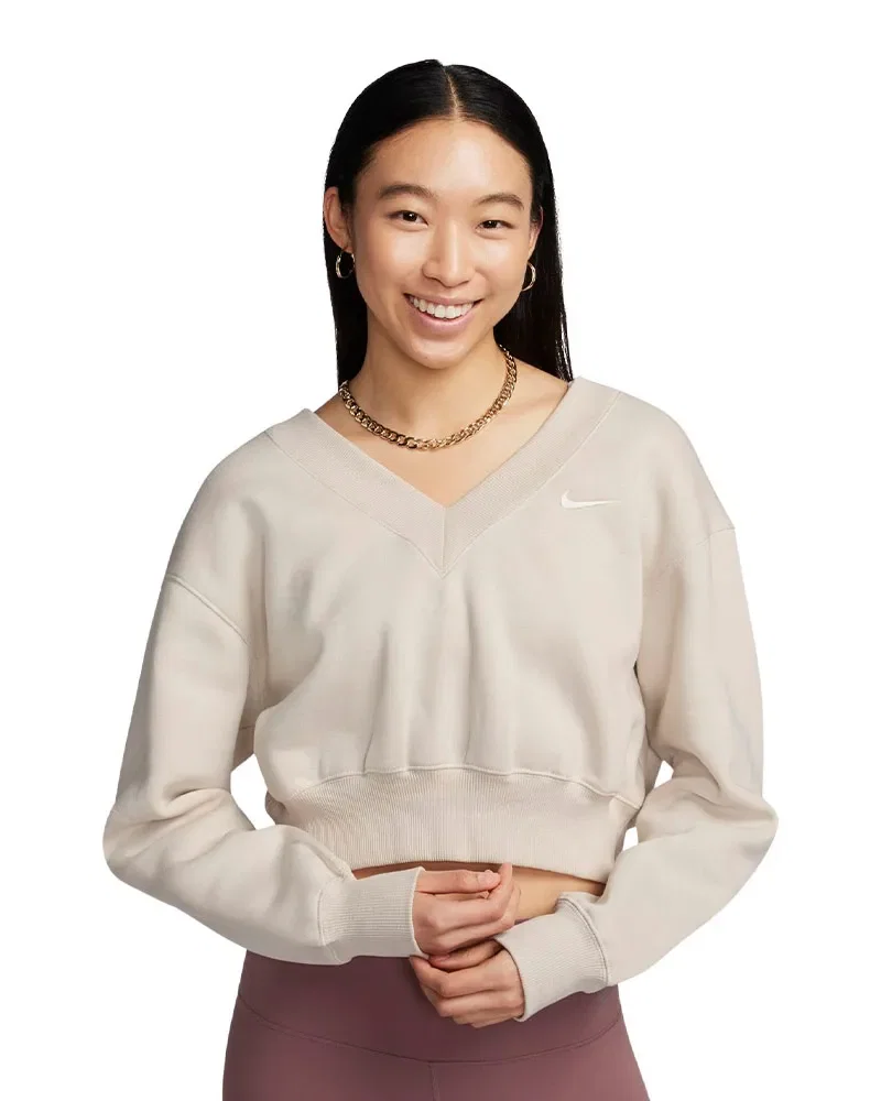 Camiseta Nike Phoenix Fleece Crop Feminina — imagem 1