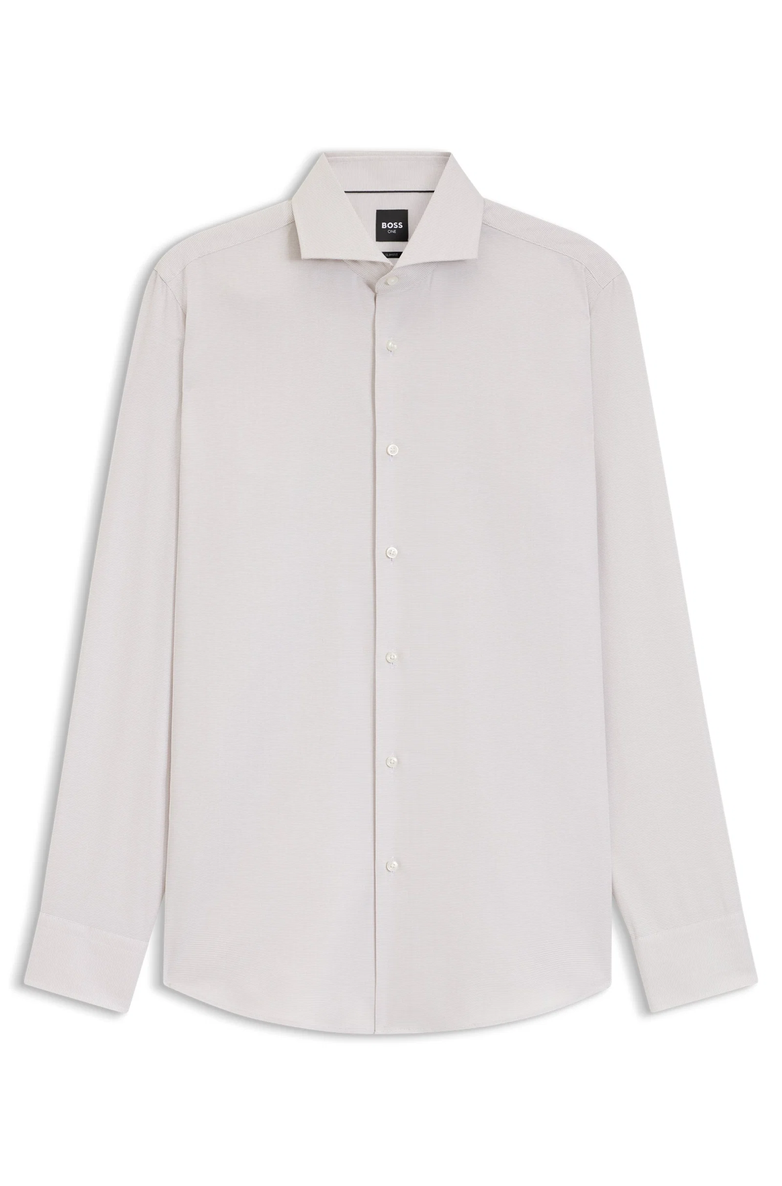Camisa Slim Fit Numa Mistura De Algodão Estruturado — imagem 1
