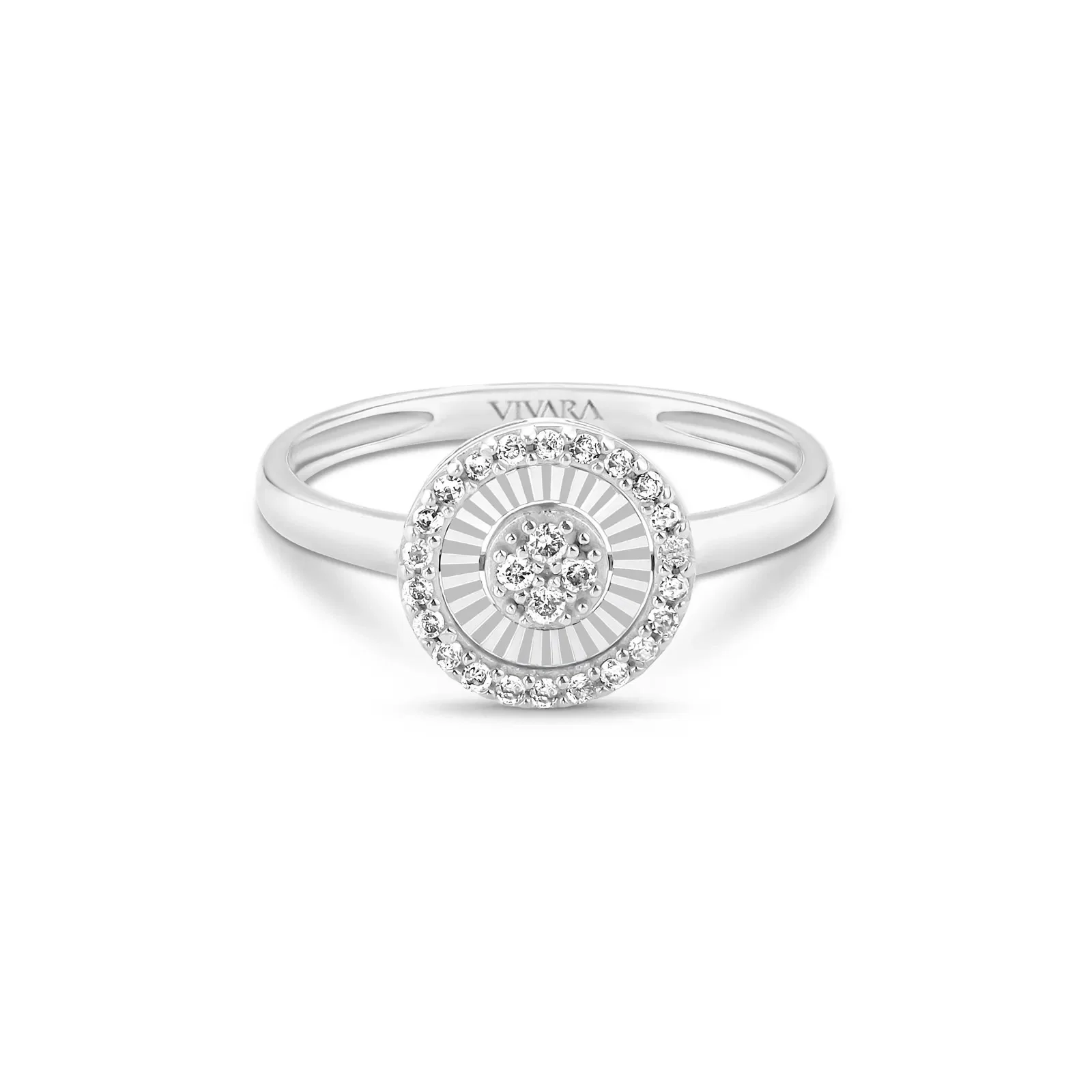 Anel Lumina II Redondo em Ouro Branco 18k com Diamantes 0,15 ct — imagem 1