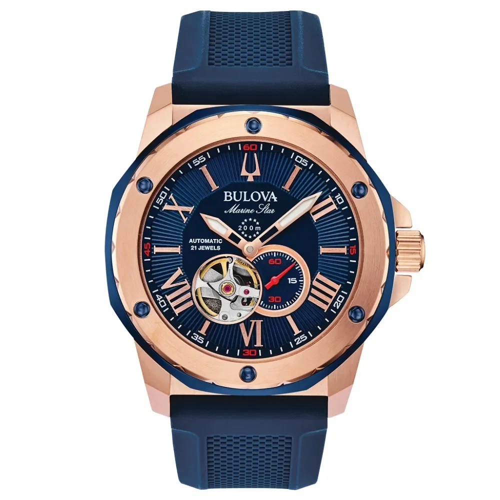 Relógio Bulova Marine Star Masculino Silicone Azul 98a227