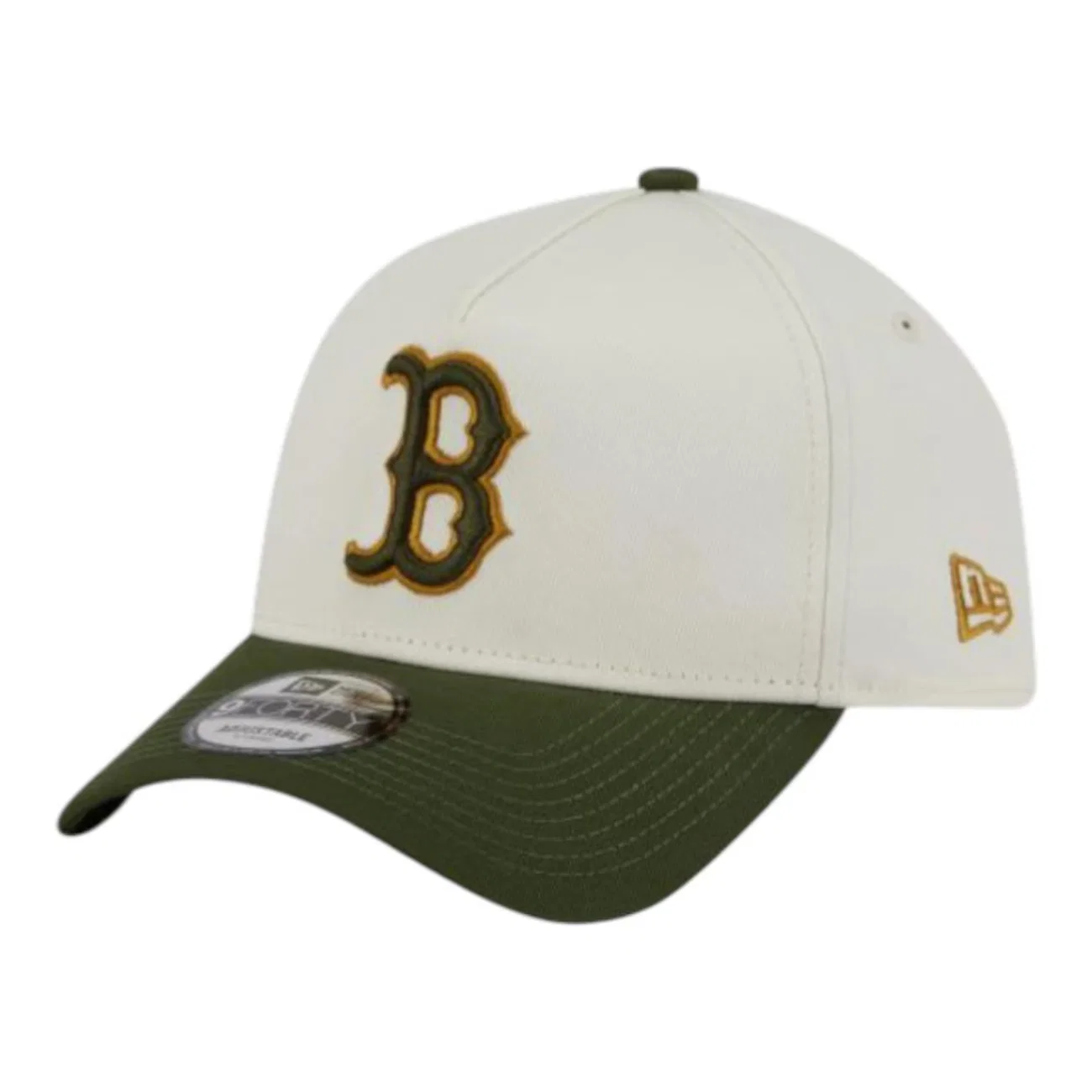 Boné Masculino New Era 940AF Metallic Boston Red Sox Off White Aba Curva — imagem 1
