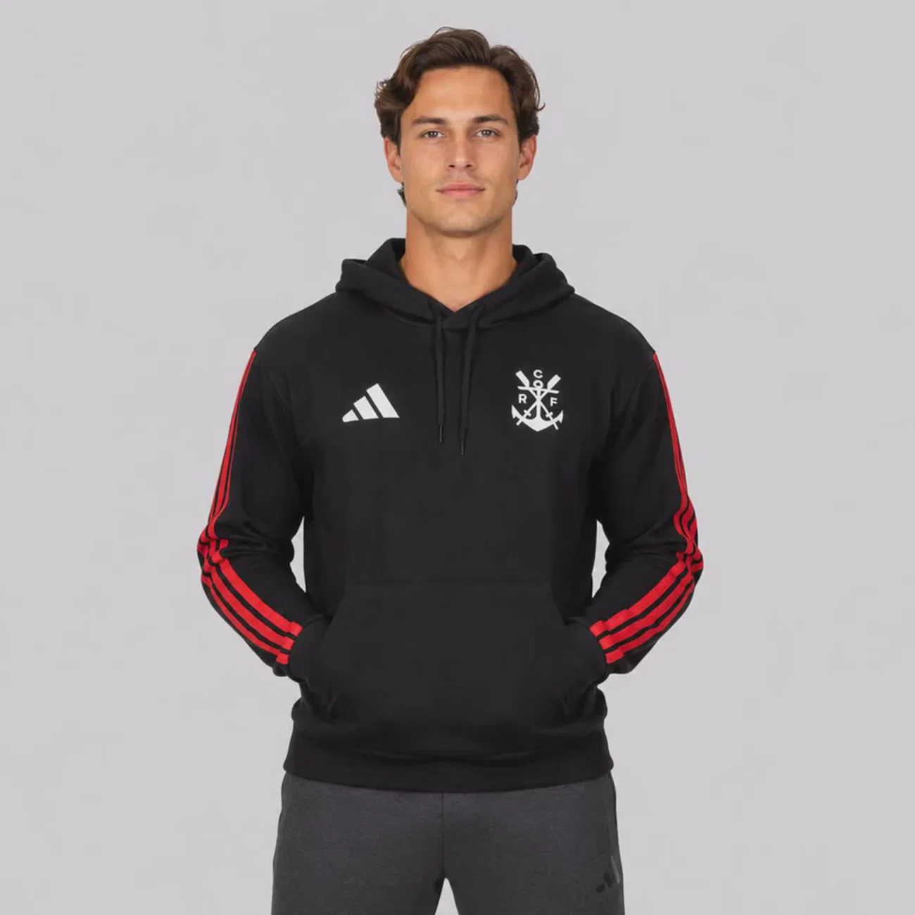 Blusão de Moletom do Flamengo Adidas DNA Masculino