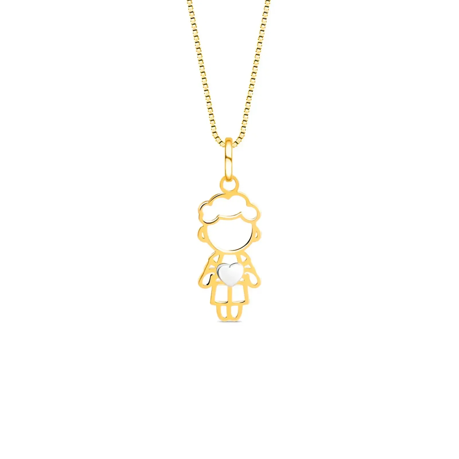 Pingente Menino Coração em Ouro Amarelo 18K — imagem 1