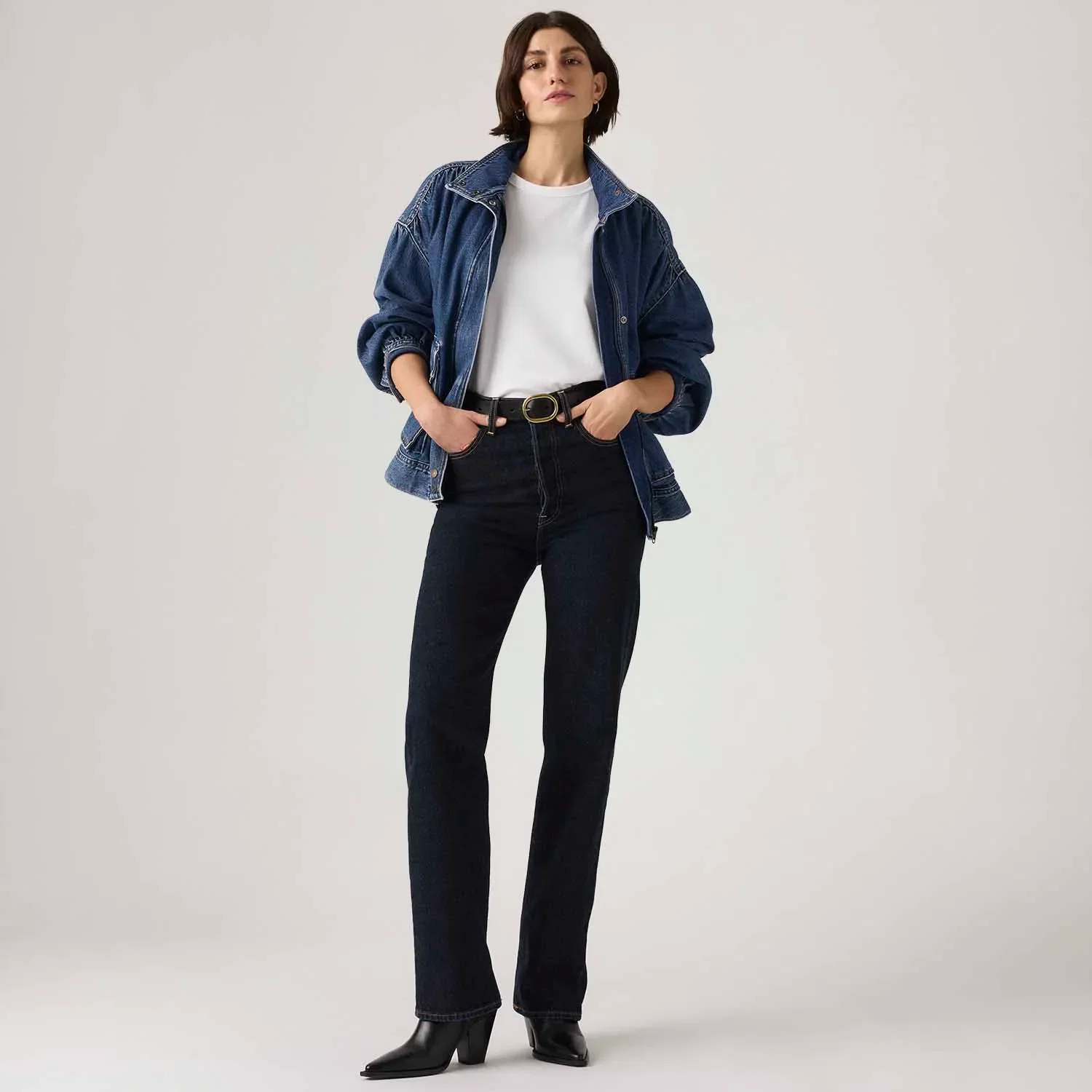 Calça Jeans Levi's® Ribcage Full Lenght Preta — imagem 1