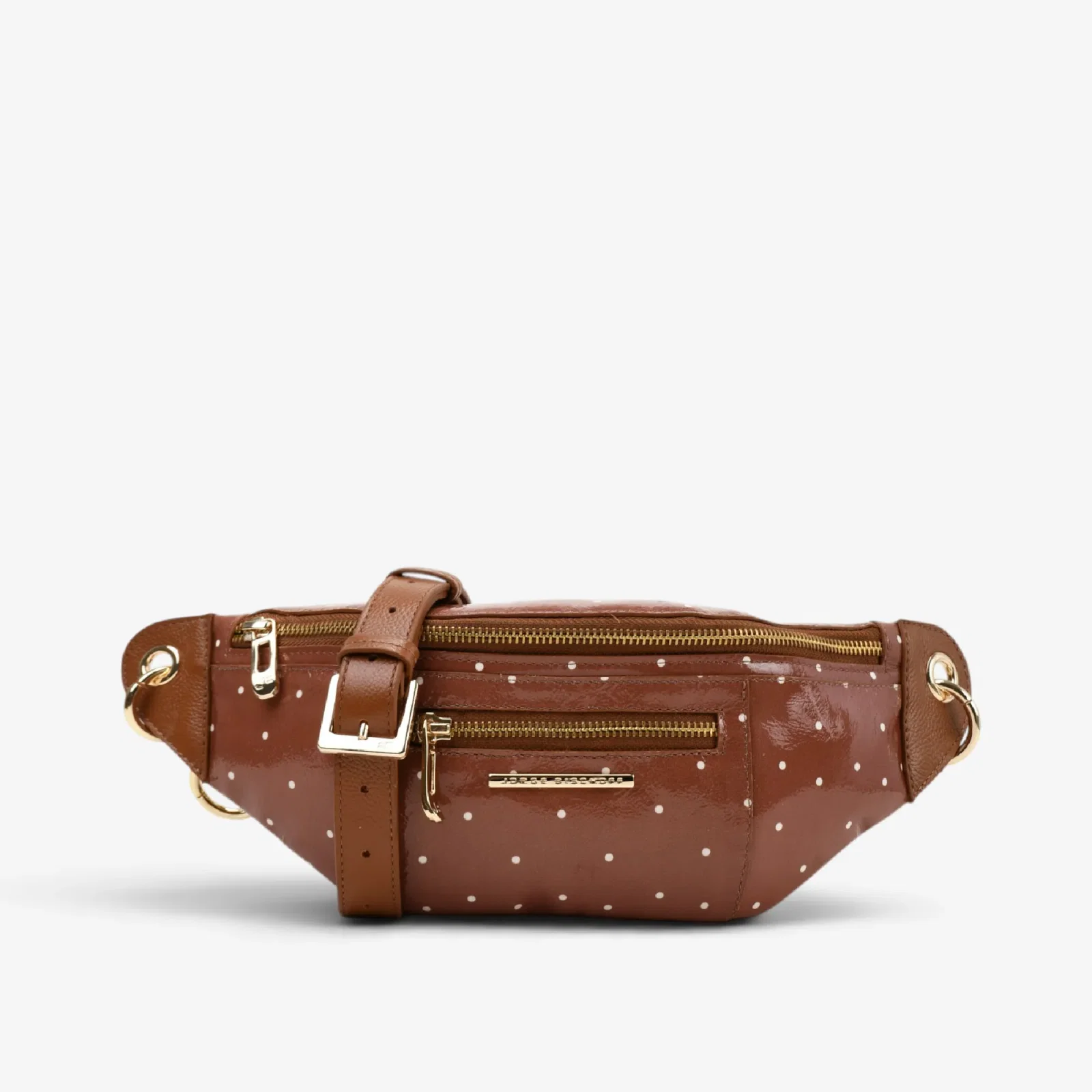 Bolsa Belt Bag Poá Mascavo Algodão Verniz — imagem 1