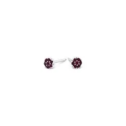 Brinco Baby em Ouro Branco 18k com Rubis