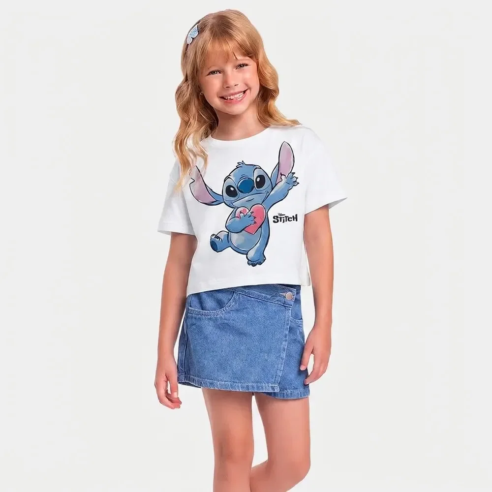 Blusa manga curta Lilo & Stitch