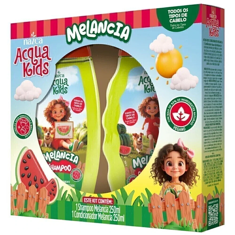 Kit Shampoo 250ml + Condicionador 250ml Acqua Kids Melancia