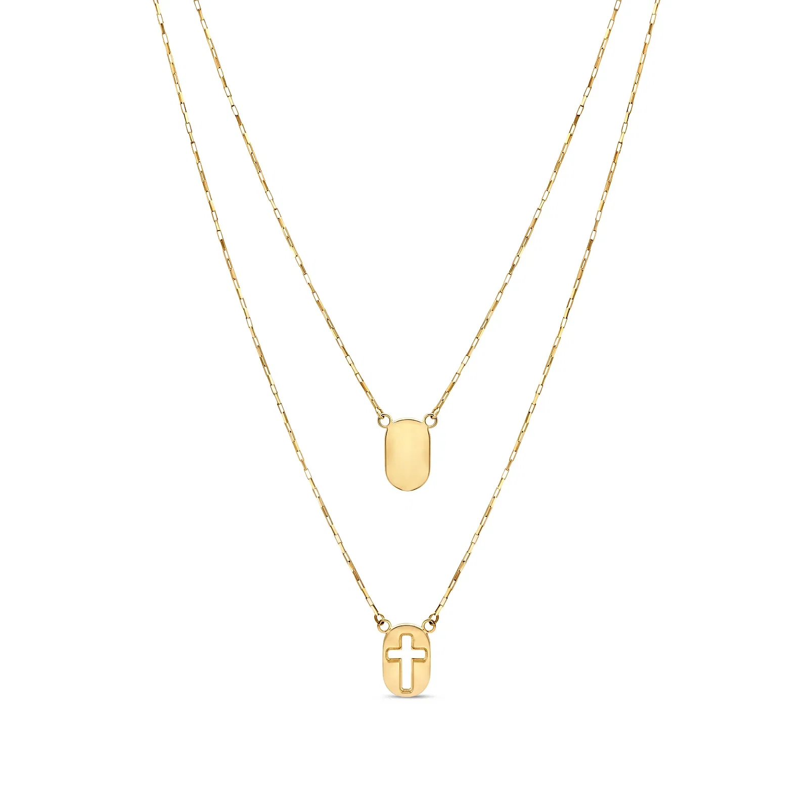 Escapulário Cruz e Oração em Ouro Amarelo 18K, 60 cm — imagem 1