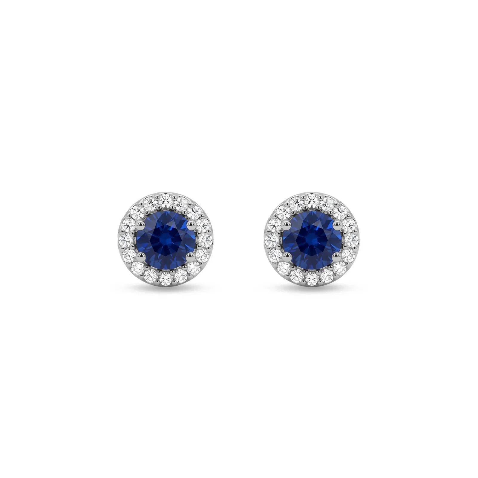 Brinco Classic Oriental em Ouro Branco 18k com Safira Azul e Diamantes — imagem 1