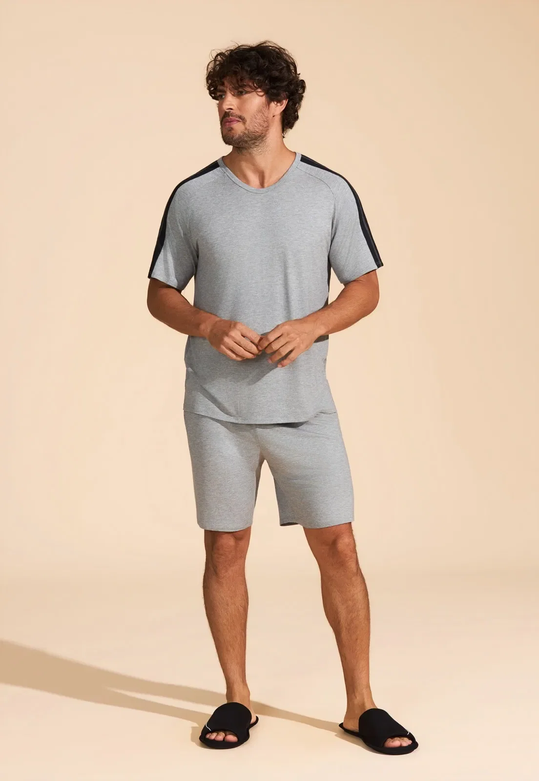 Pijama Manga Curta de Viscose Stretch Recco