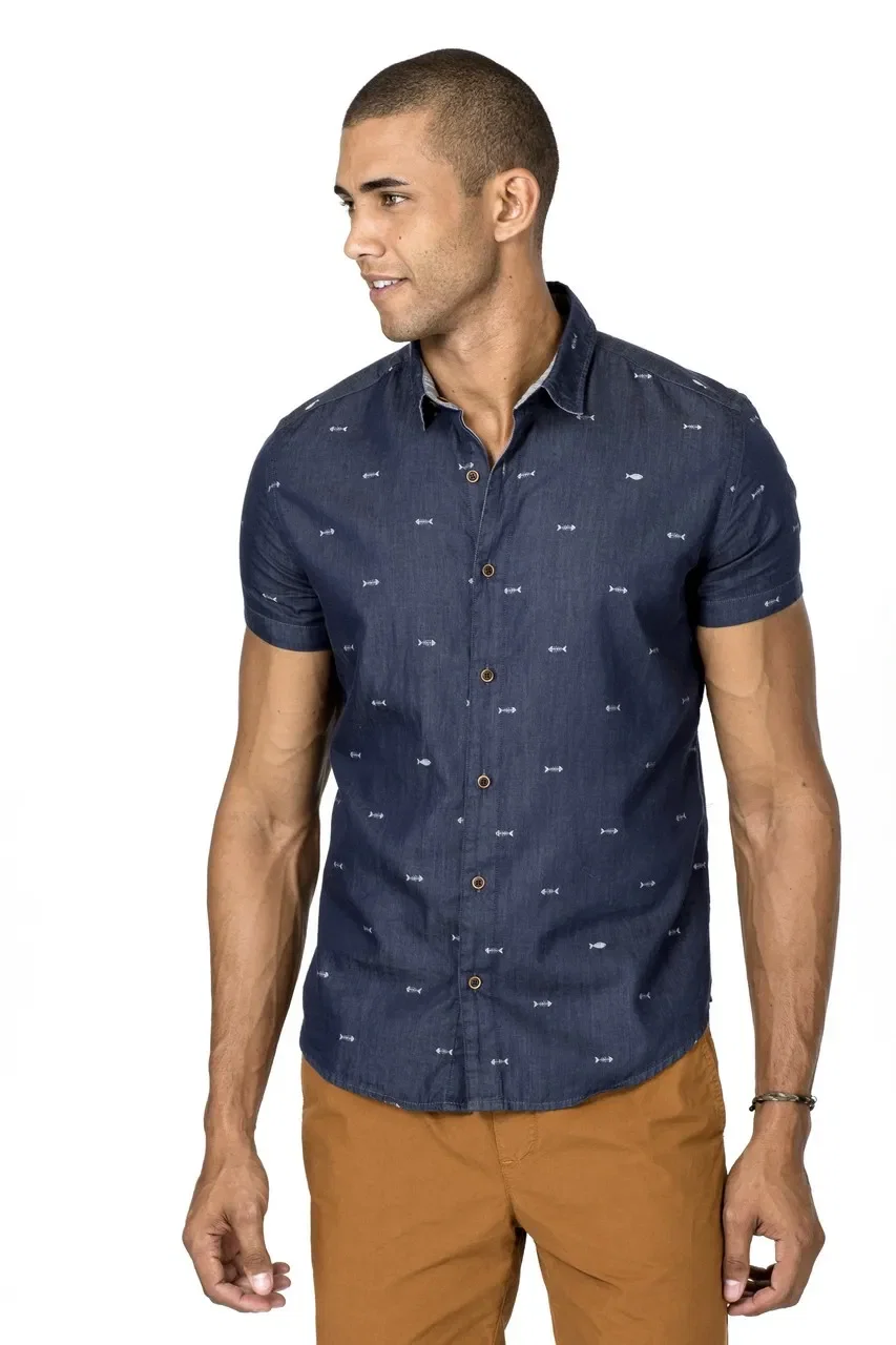 Camisa Regular Dupla Face Peixinho Mc