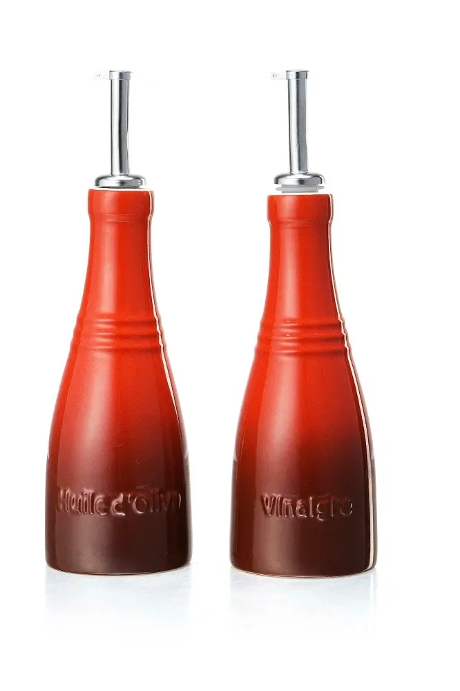 Galheteiros para Azeite e Vinagre em Cerâmica Le Creuset Vermelho