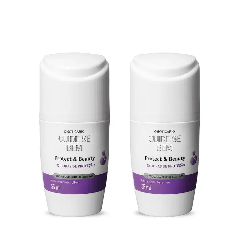 Combo Desodorante Antitranspirante Roll-on Cuide-se bem Protect and Care 55ml (2 itens)