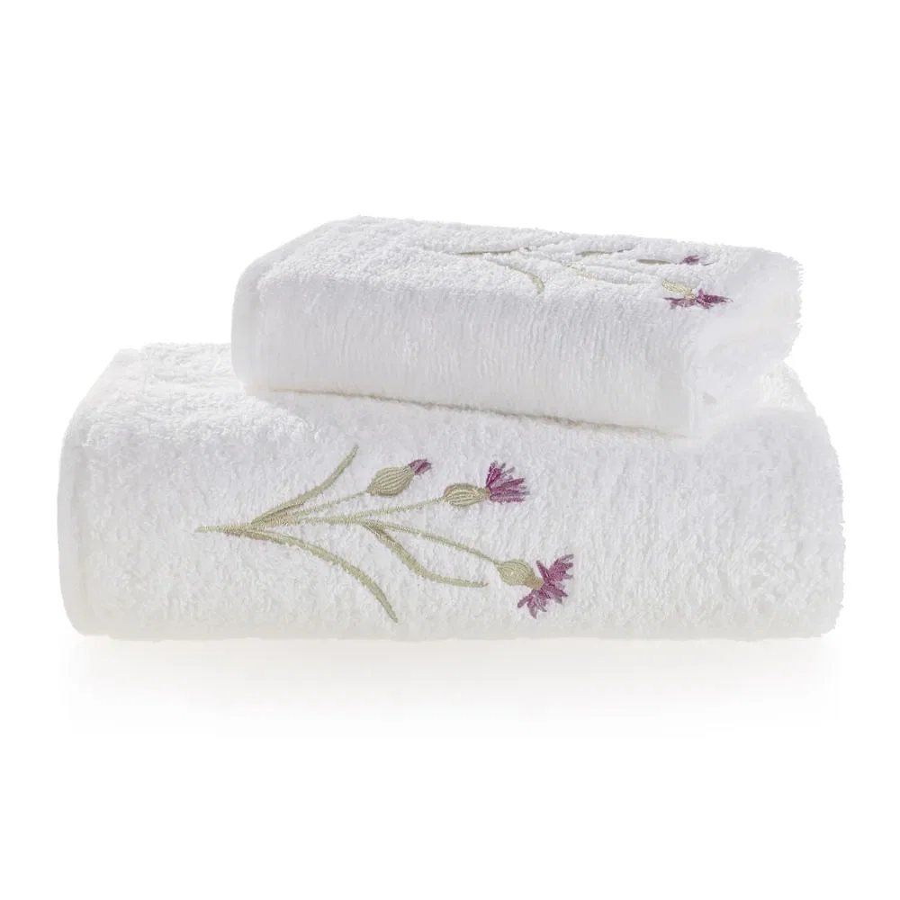 Jogo de Lavabo e Rosto Bordado 100% Algodão 500g/m² Villa Giulia