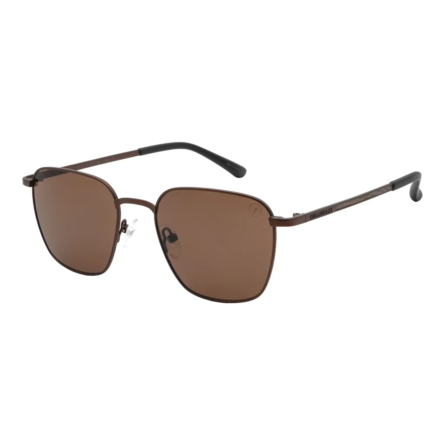 Óculos de Sol Masculino Chilli Beans Quadrado Metal Marrom — imagem 1