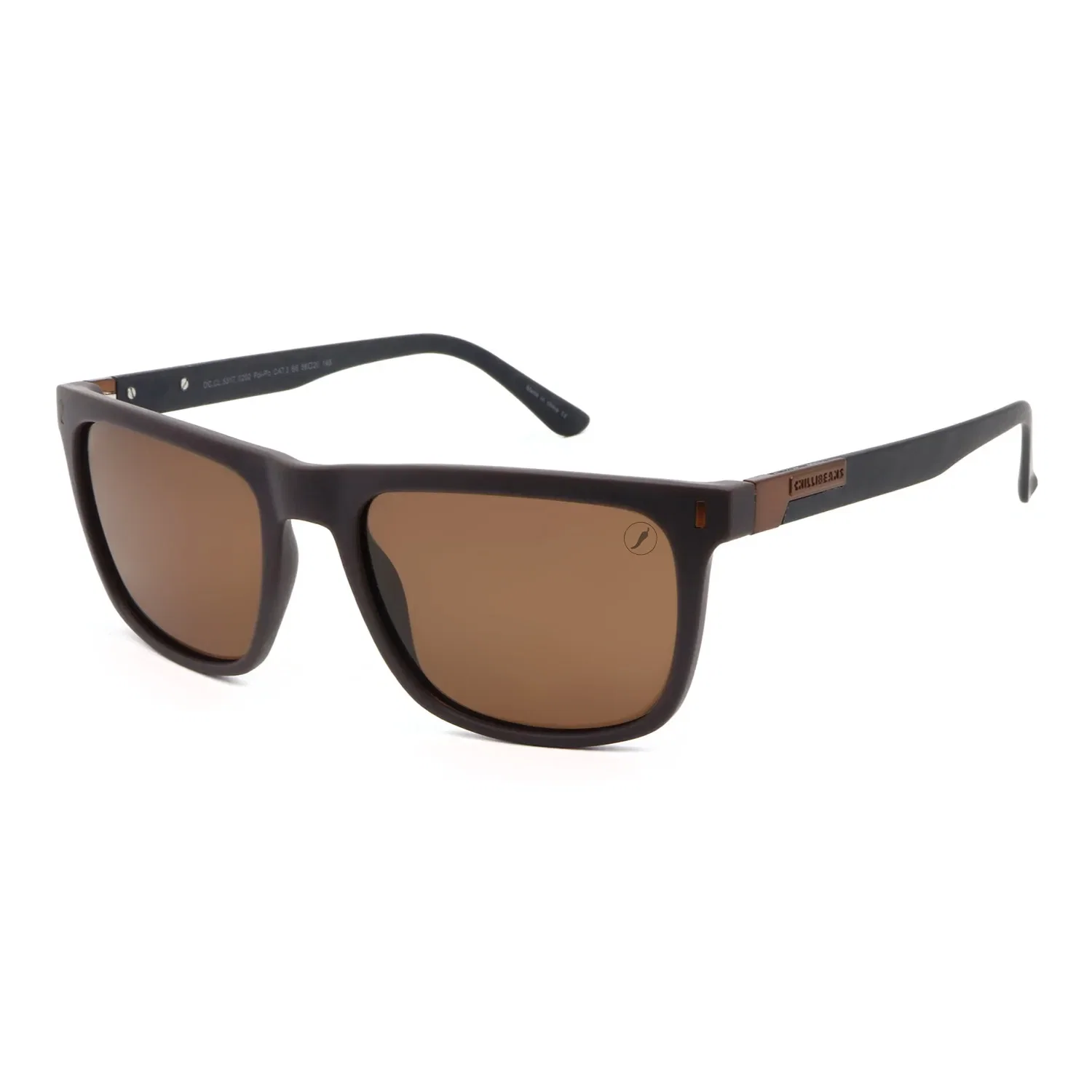 Óculos de Sol Masculino Chilli Beans Quadrado Polarizado Marrom — imagem 1