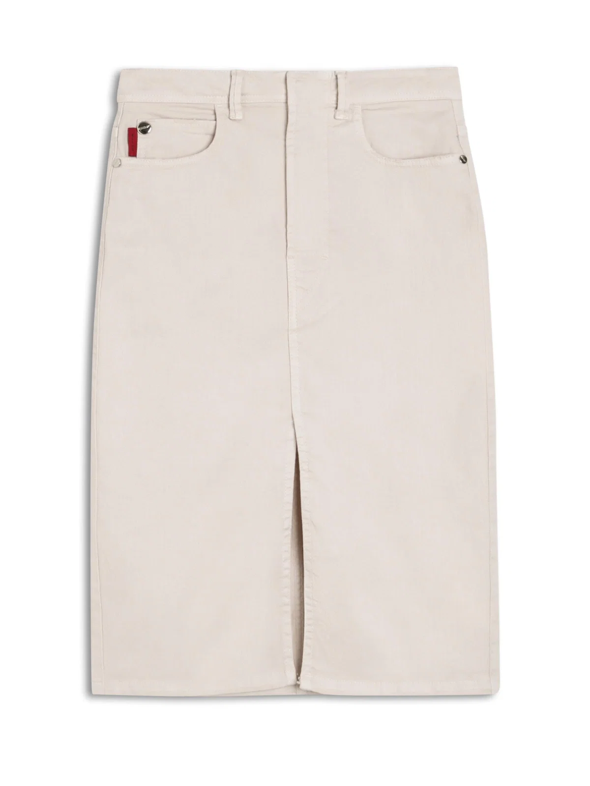 Saia Denim Color Stretch (Midi) Et Metal Areia — imagem 1