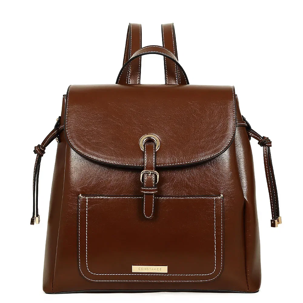 Bolsa Mochila Fivela Marrom