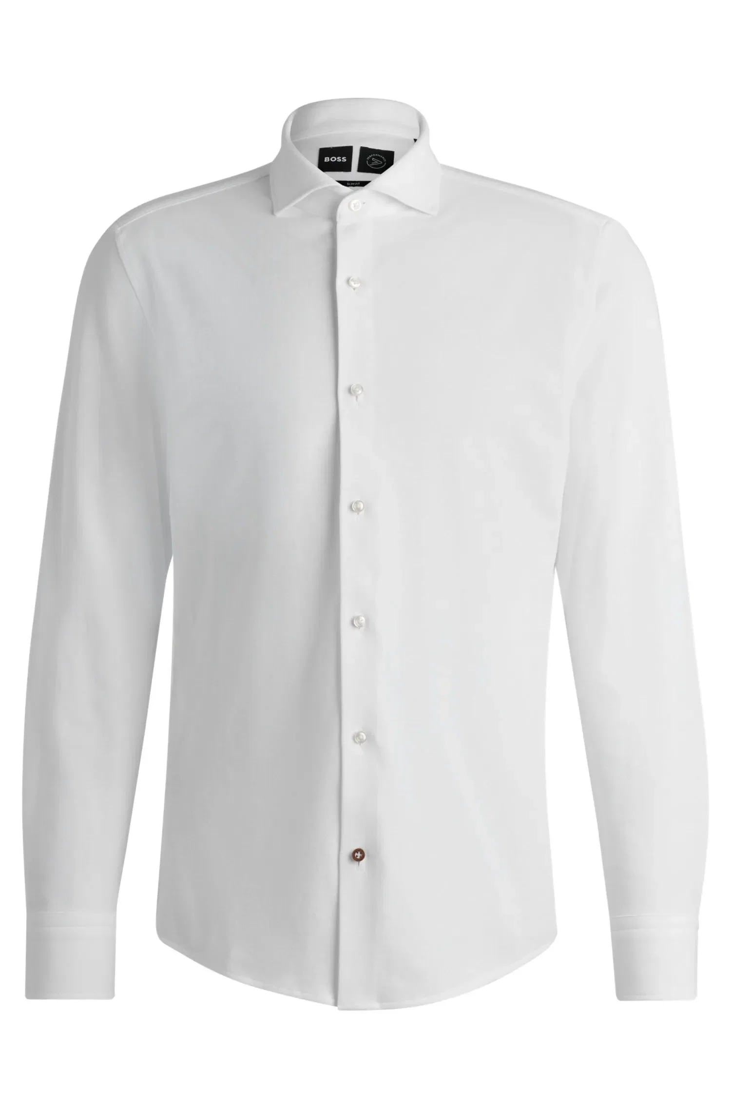 Camisa Slim Fit Em Jersey Piqué De Algodão — imagem 1