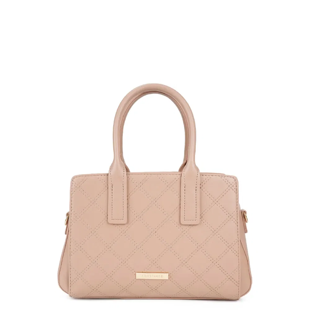Bolsa Tote Matelassê Pespontada Nude