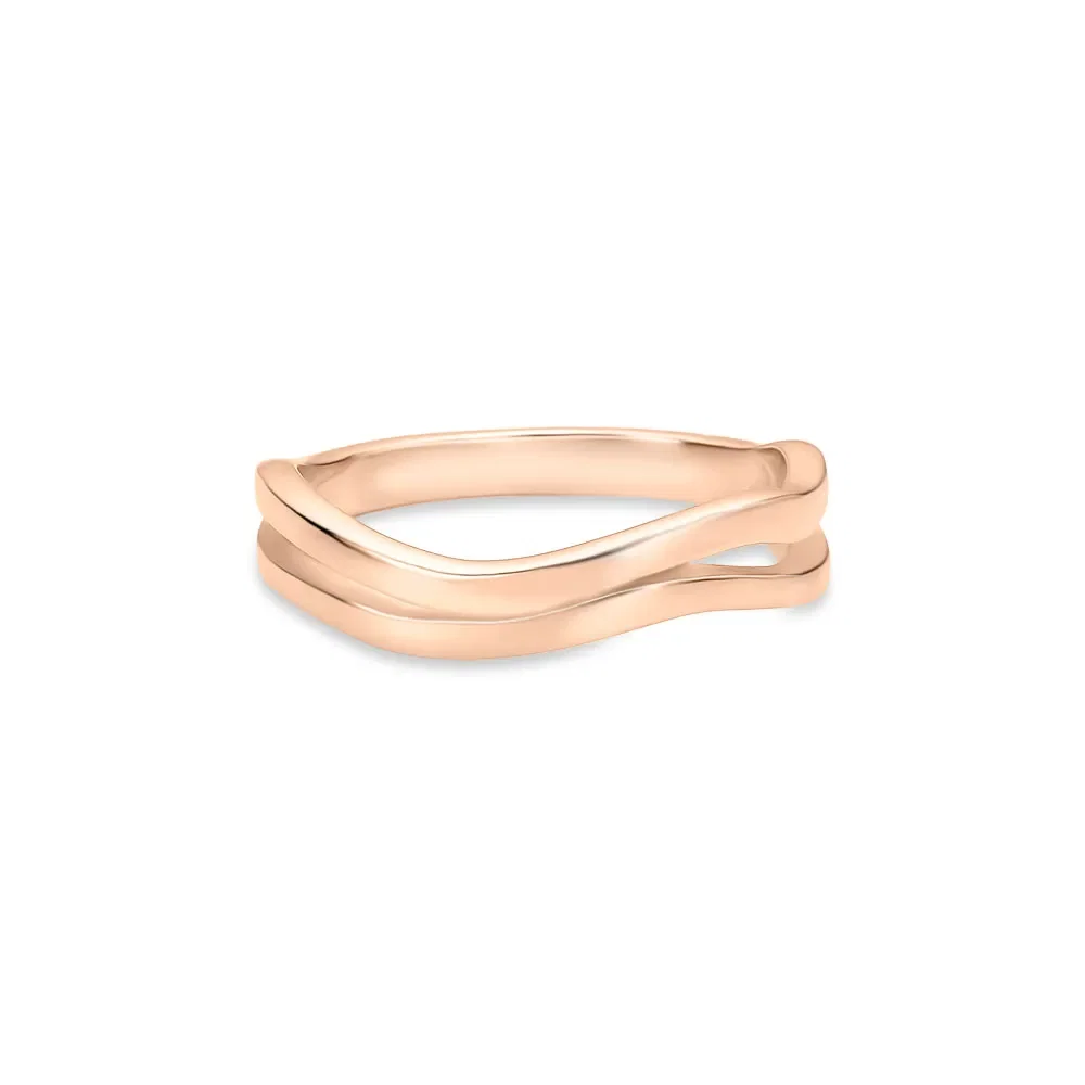 Anel Life Ondas Duplo em Liga Rosé com Banho de Ouro Rosé 18k