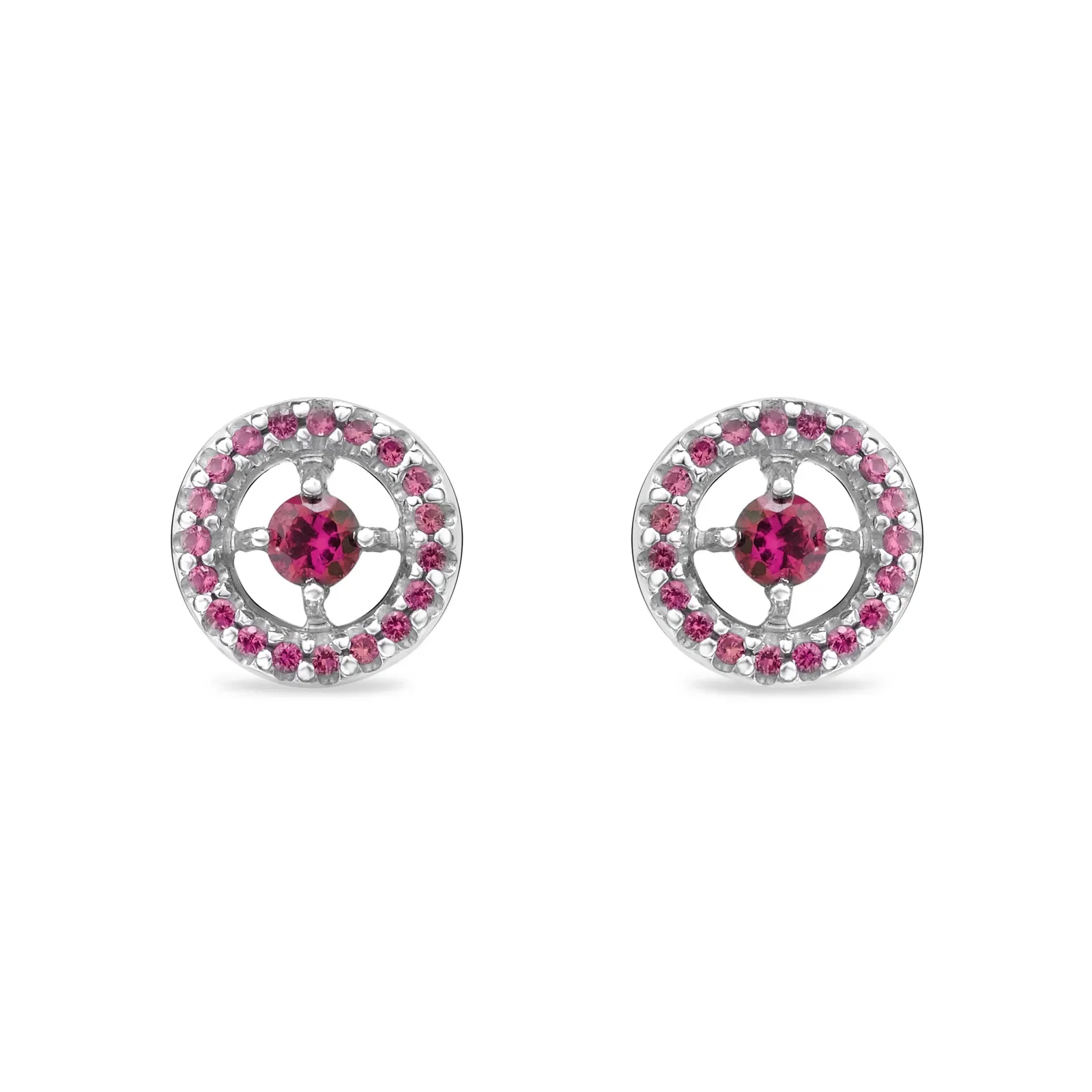 Brinco Life Glam em Prata 925 com Pedras Rosas — imagem 1