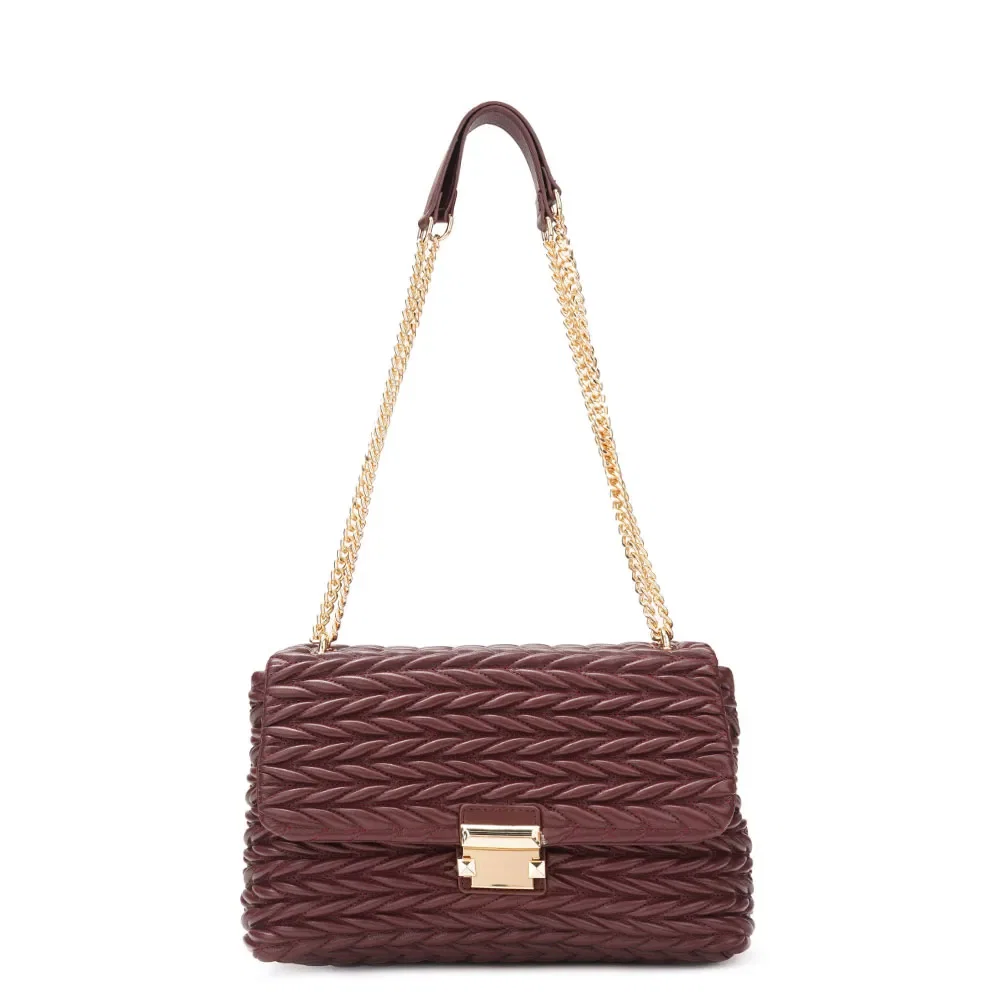Bolsa de Ombro Texturizada Bordô
