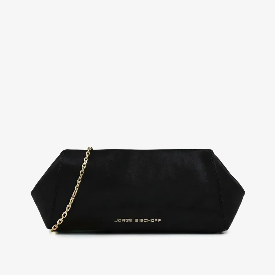 Bolsa Clutch Preto Couro