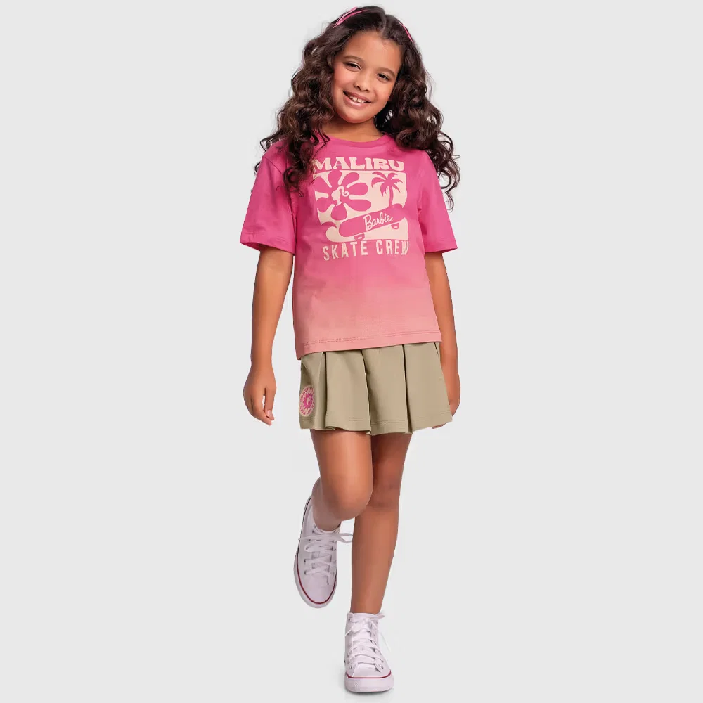 Conjunto blusa Malibu e short-saia em moletinho — imagem 1