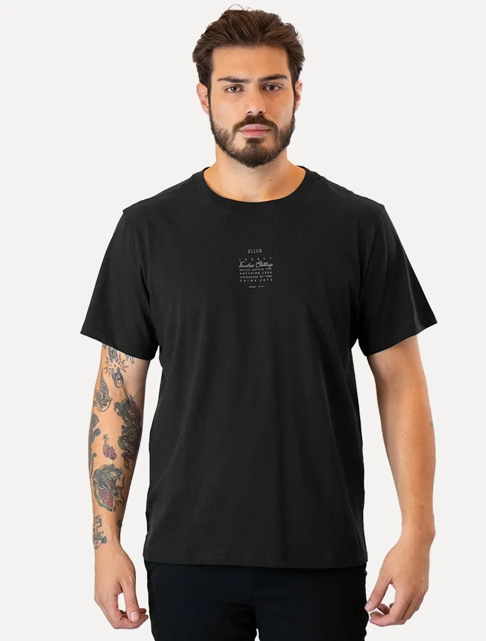Camiseta Ellus Masculina Cotton Fine Timeless Classic Preta